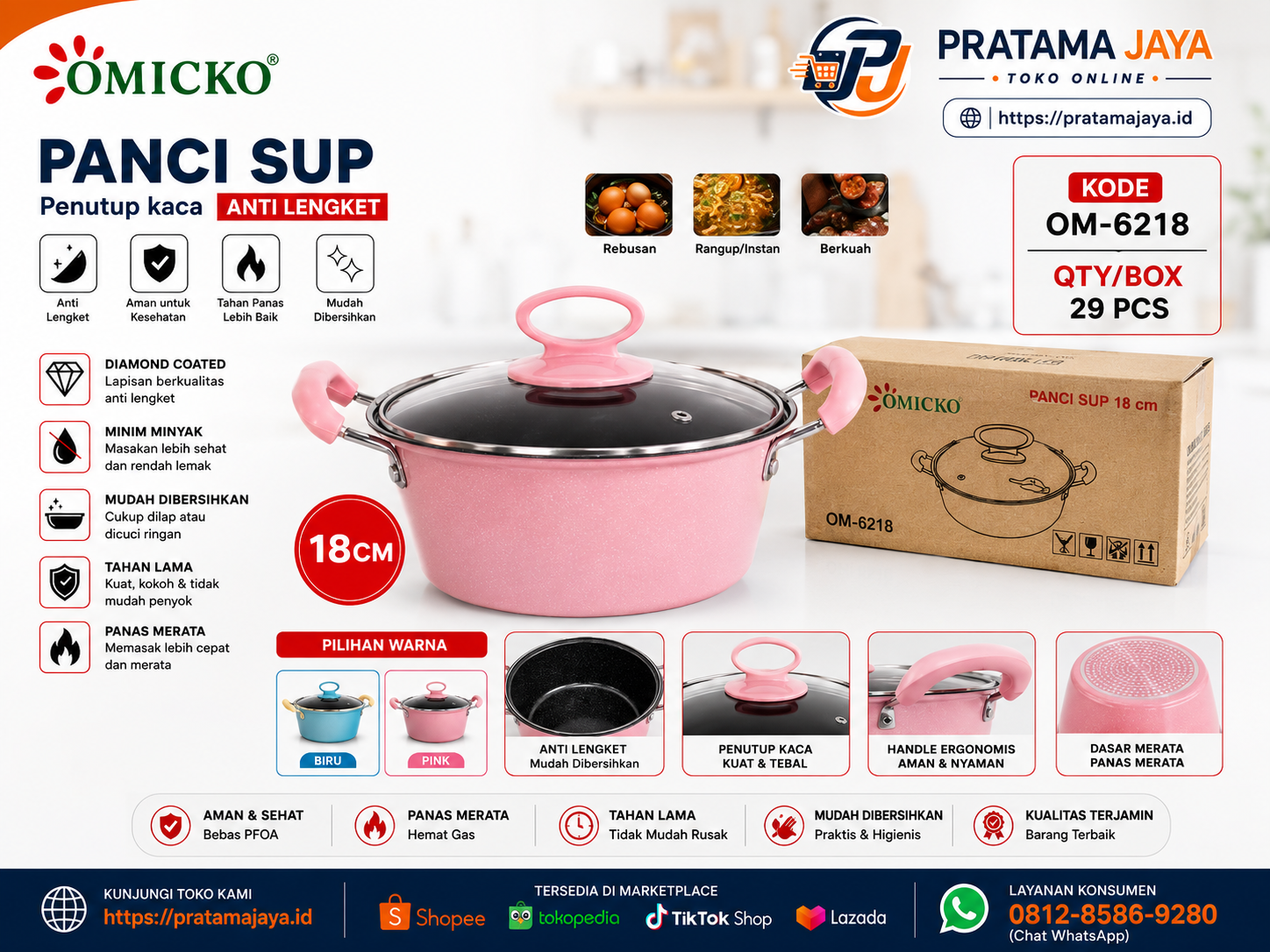 Foto produk Omicko Panci Sop 18 " OM-6218