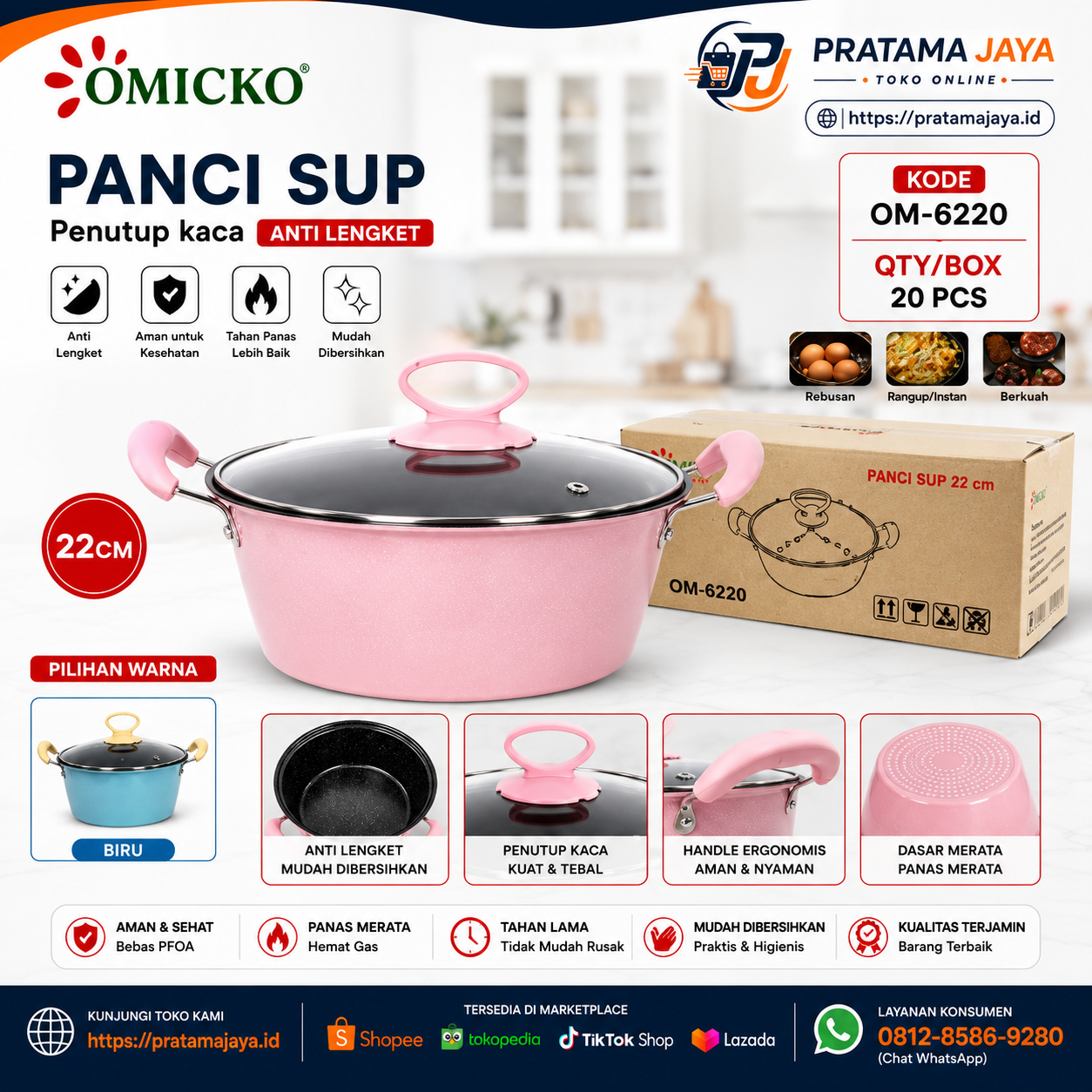 Foto produk Omicko Panci Sop 22 " OM-6220