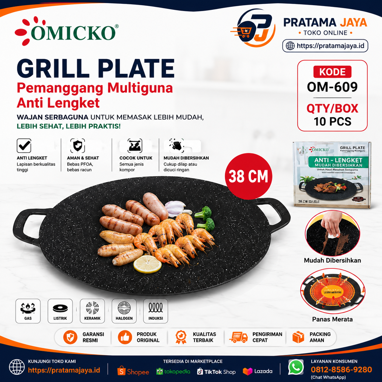 Omicko Grill Plate 38 OM-609