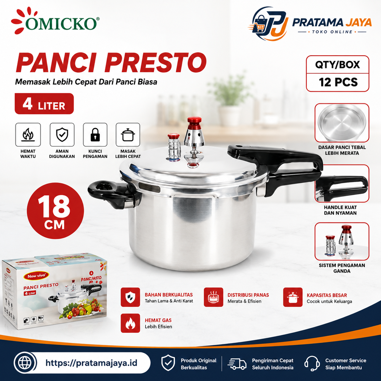 Foto produk Omicko Panci Presto 18 CM