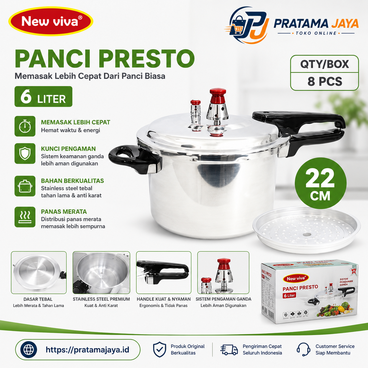 Foto produk Omicko Panci Presto 22 CM
