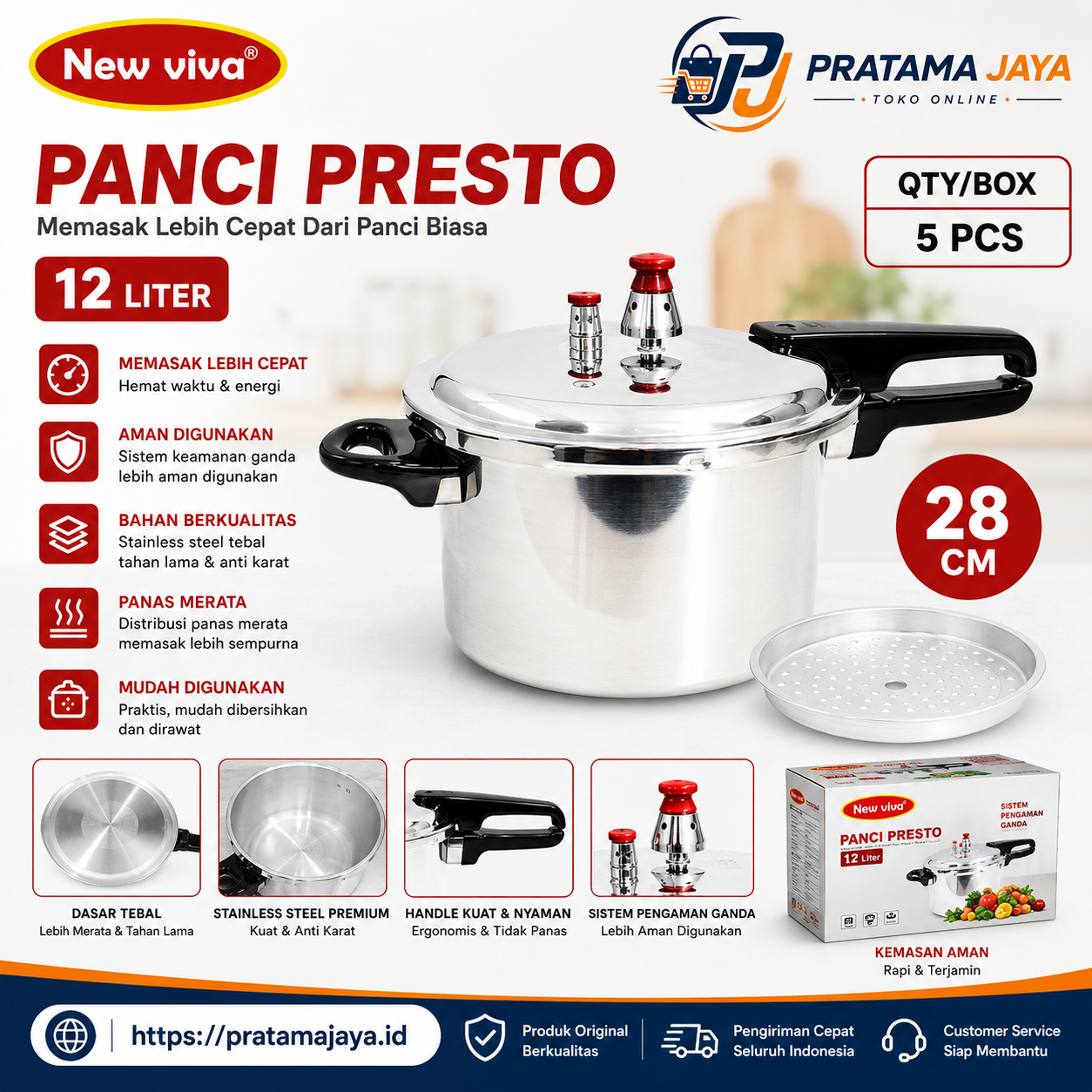 Foto produk Omicko Panci Presto 28 CM