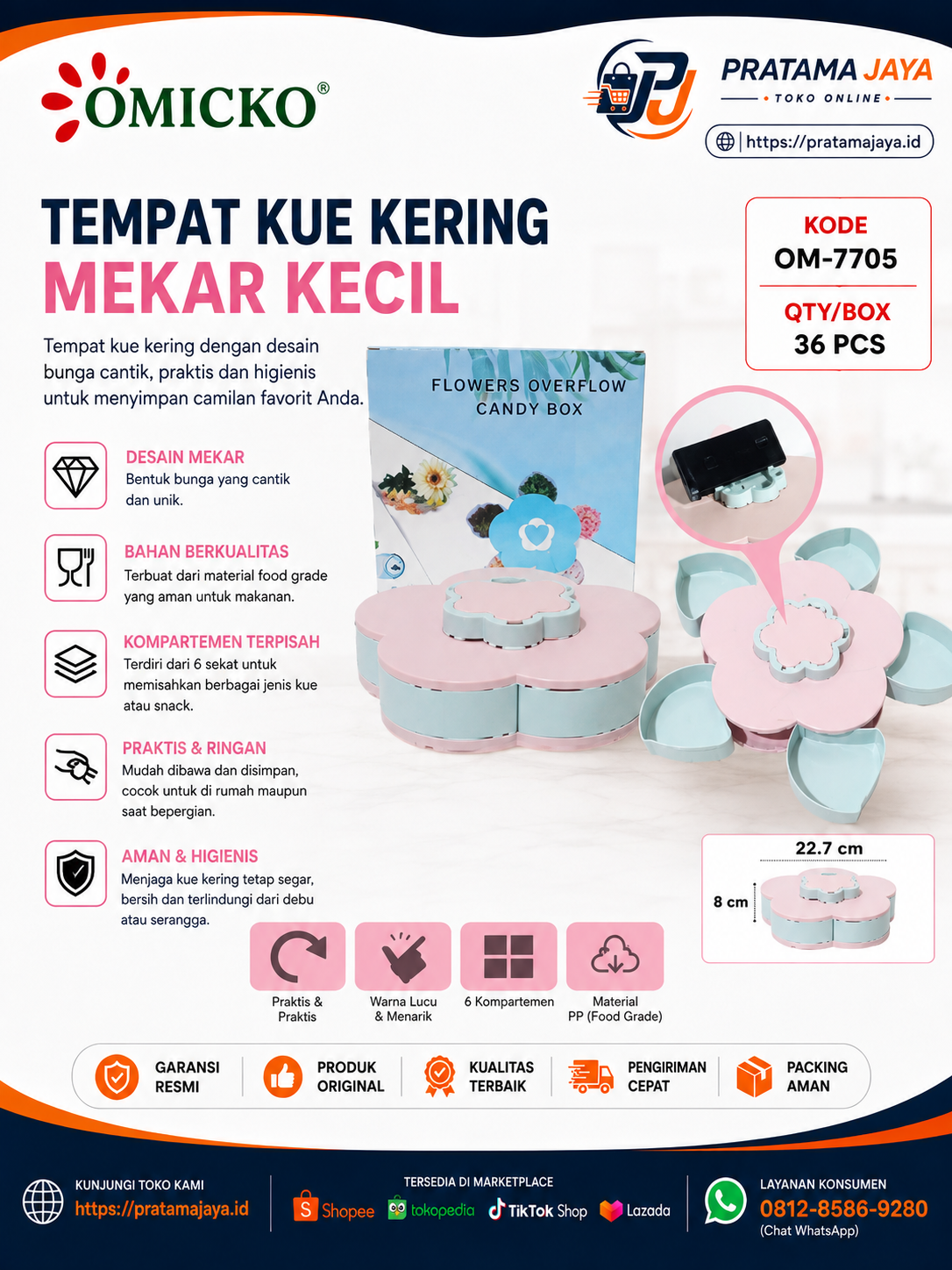 Foto produk Omicko Tempat Kue Bentuk Bunga Kecil OM-7705