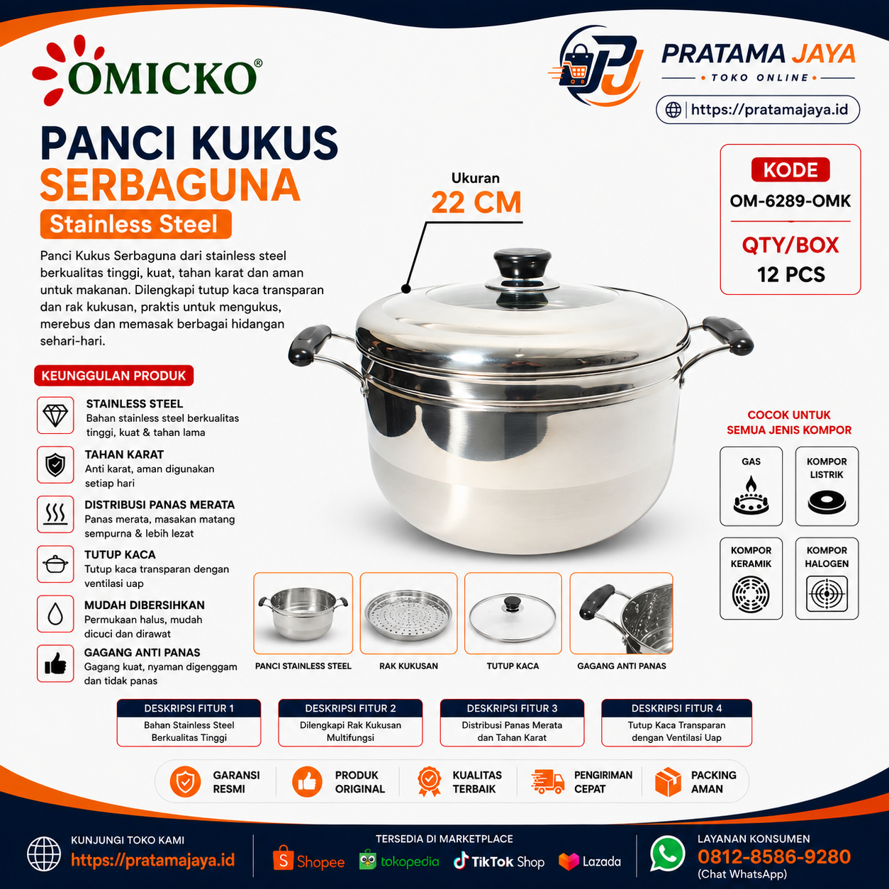 Foto produk Omicko Panci Kukus OM-6289